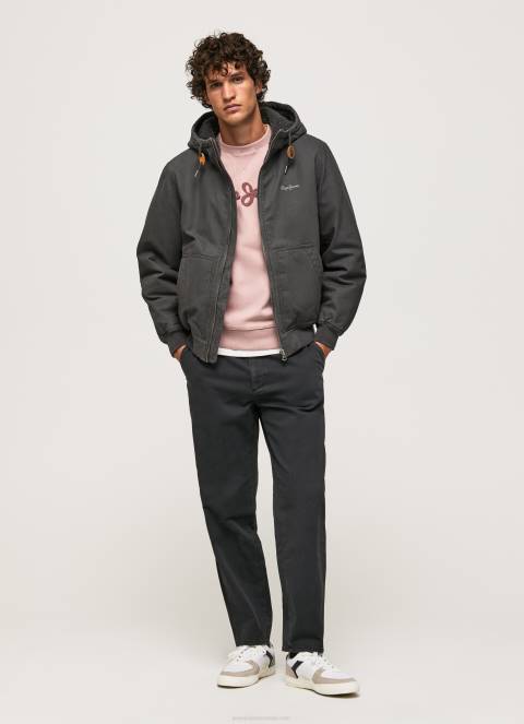 muškarci isprano crno jakna s postavom od flisa Pepe Jeans JZ8H836