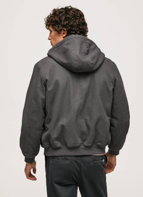 muškarci isprano crno jakna s postavom od flisa Pepe Jeans JZ8H836