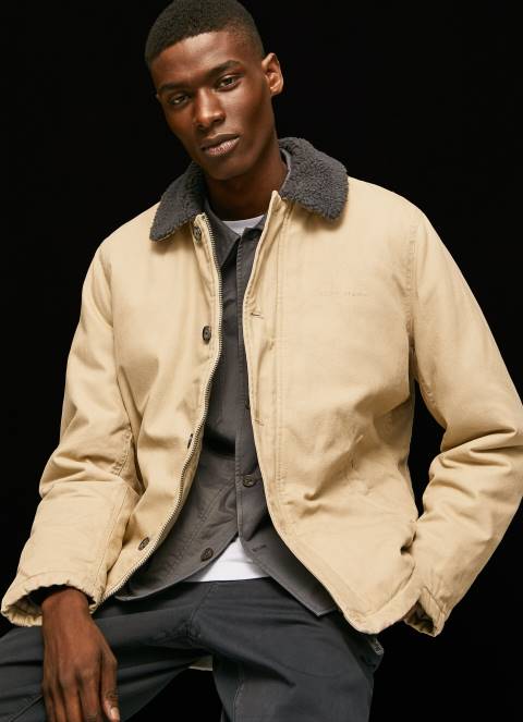 muškarci kamen kratka puffer platnena jakna Pepe Jeans JZ8H838