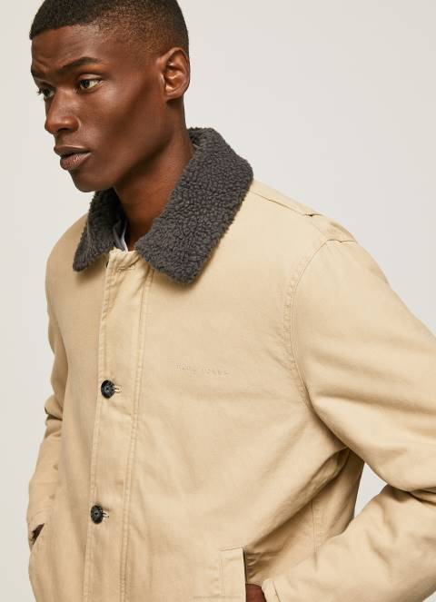 muškarci kamen kratka puffer platnena jakna Pepe Jeans JZ8H838