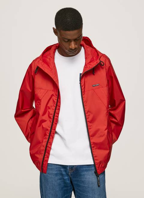 muškarci studio crvena jakna vjetrovka s kapuljačom Pepe Jeans JZ8H824