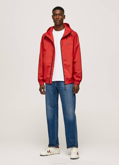 muškarci studio crvena jakna vjetrovka s kapuljačom Pepe Jeans JZ8H824