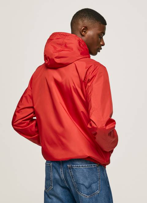 muškarci studio crvena jakna vjetrovka s kapuljačom Pepe Jeans JZ8H824