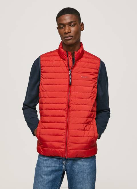 muškarci studio crvena podstavljeni prsluk s patentnim zatvaračem Pepe Jeans JZ8H843