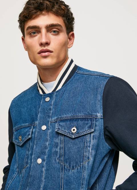 muškarci traper jakna od kombinirane tkanine Pepe Jeans JZ8H846