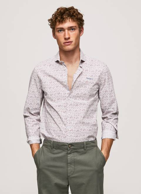 muškarci bijela lenora uska košulja od poplina Pepe Jeans JZ8H1075