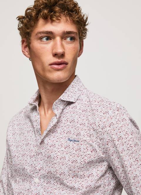 muškarci bijela lenora uska košulja od poplina Pepe Jeans JZ8H1075