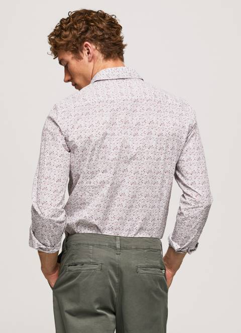 muškarci bijela lenora uska košulja od poplina Pepe Jeans JZ8H1075