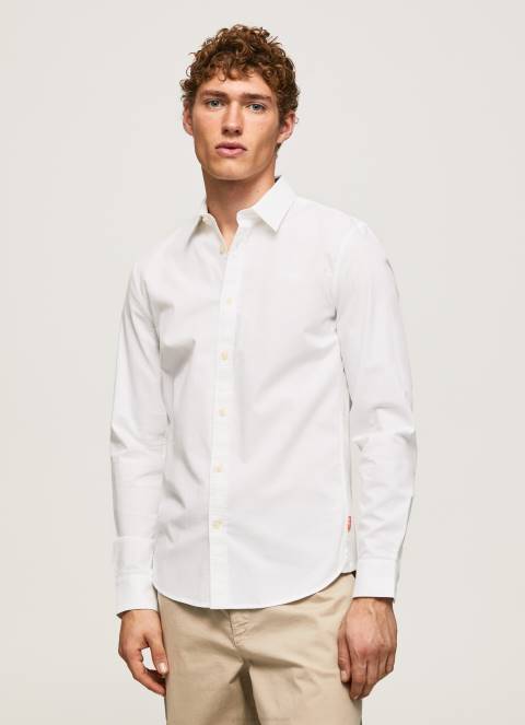 muškarci bijela limerick uska košulja Pepe Jeans JZ8H1024