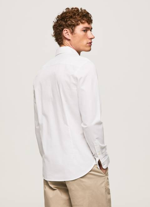 muškarci bijela limerick uska košulja Pepe Jeans JZ8H1024