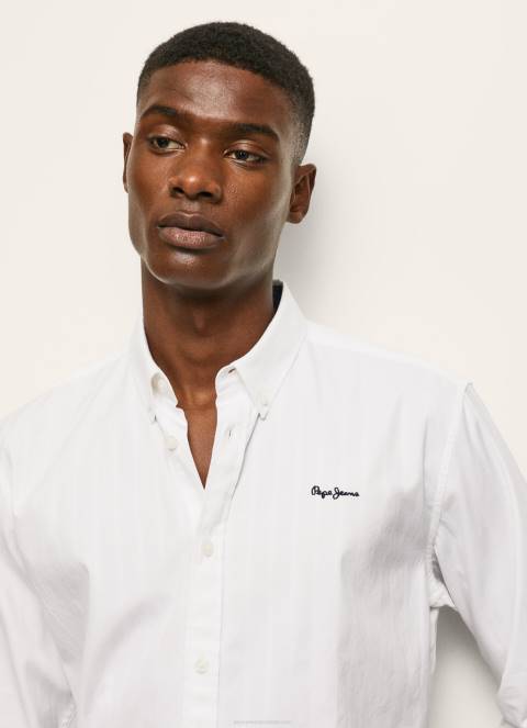 muškarci bijela lisselton prugasta dobby košulja Pepe Jeans JZ8H1064