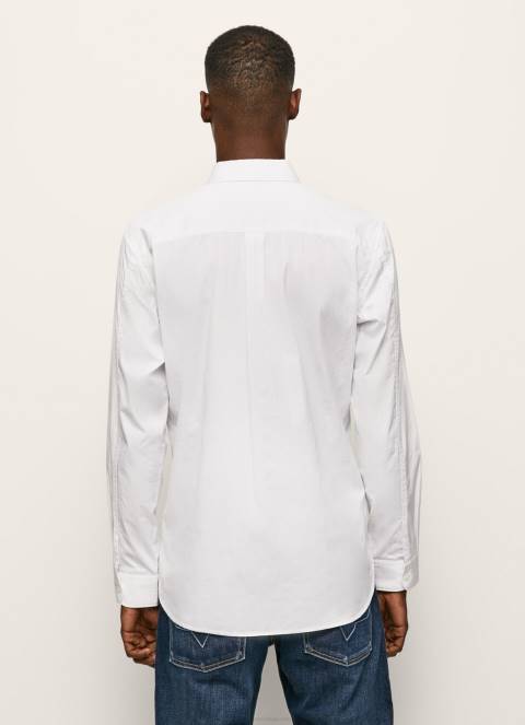 muškarci bijela lisselton prugasta dobby košulja Pepe Jeans JZ8H1064