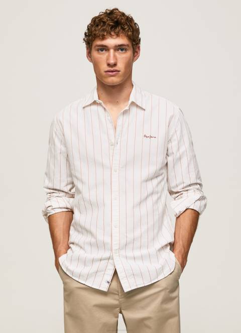 muškarci bijela lynton oksfordska košulja redovnog kroja Pepe Jeans JZ8H1034