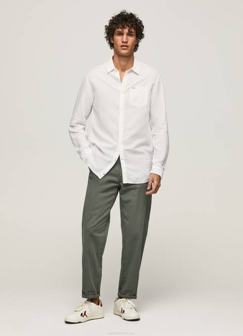 muškarci bijela parker majica dugih rukava Pepe Jeans JZ8H1073