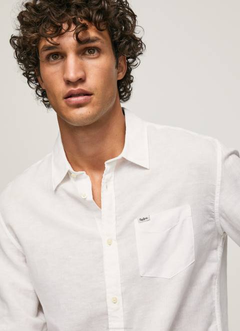 muškarci bijela parker majica dugih rukava Pepe Jeans JZ8H1073