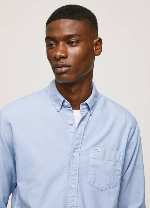 muškarci bjelilo plavo fabio oxford košulja regularnog kroja Pepe Jeans JZ8H1027
