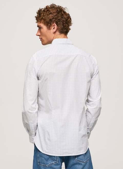 muškarci bjelilo plavo larry uska košulja od poplina Pepe Jeans JZ8H1028