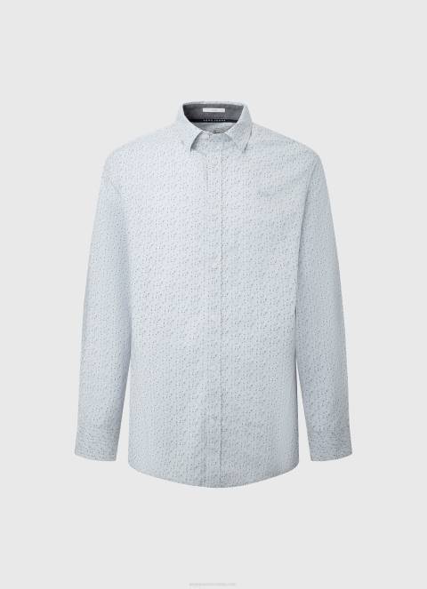 muškarci bjelilo plavo lovejoy košulja od cvjetnog poplina Pepe Jeans JZ8H1045