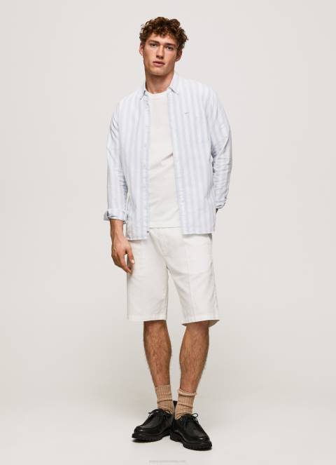 muškarci bjelilo plavo lucius tanka prugasta oxford košulja Pepe Jeans JZ8H1026
