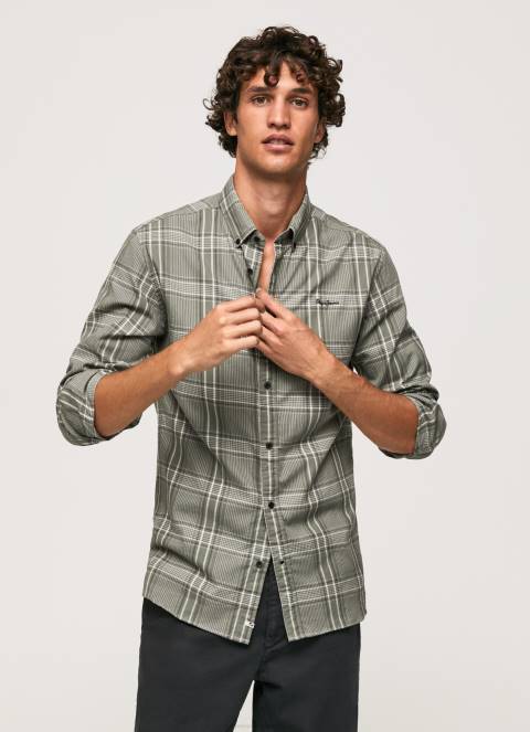 muškarci lijevanje uska karirana košulja Pepe Jeans JZ8H1036