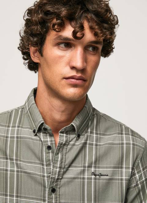 muškarci lijevanje uska karirana košulja Pepe Jeans JZ8H1036