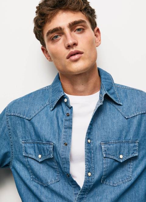 muškarci traper carson traper košulja regularnog kroja Pepe Jeans JZ8H1020