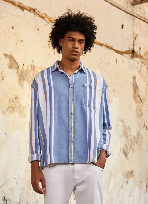 muškarci traper devon prevelika majica od trapera Pepe Jeans JZ8H1021