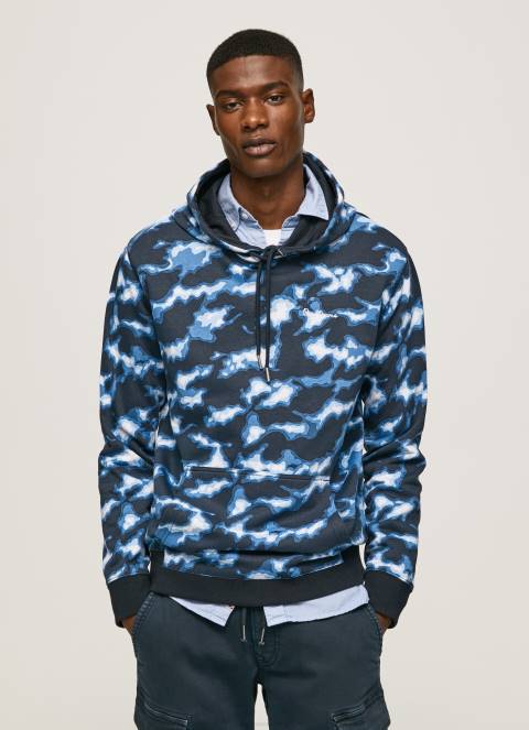 muškarci bijela džemper s kamuflažnim printom Pepe Jeans JZ8H879