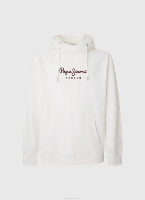 muškarci bijela džemper s logotipom visoke gustoće Pepe Jeans JZ8H903