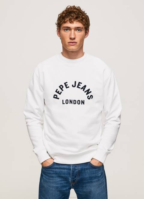 muškarci bijela majica s printom logotipa Pepe Jeans JZ8H901