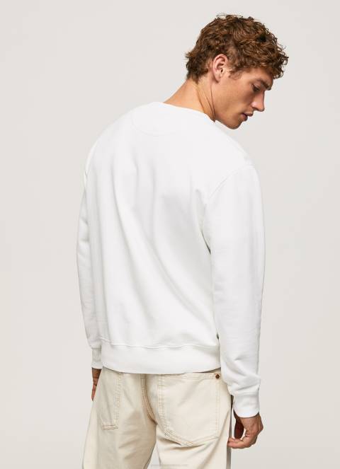 muškarci bijela pamučna majica s printom logotipa Pepe Jeans JZ8H897