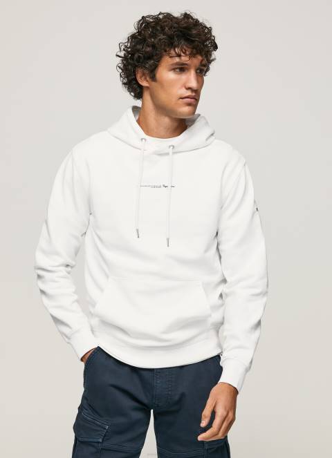 muškarci bijela pamučni džemper s kapuljačom Pepe Jeans JZ8H910