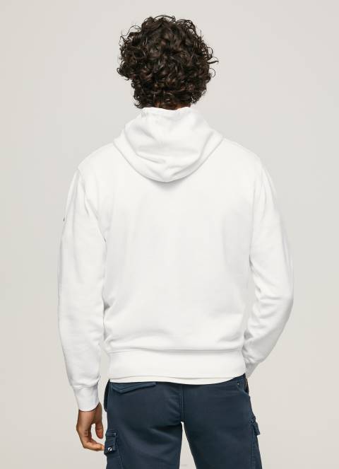 muškarci bijela pamučni džemper s kapuljačom Pepe Jeans JZ8H910