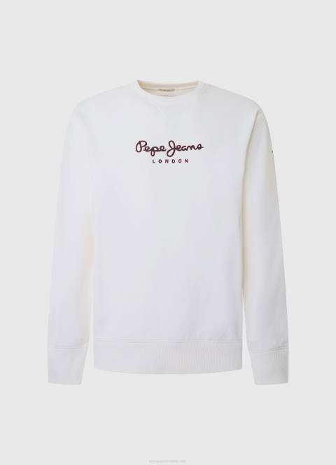 muškarci bijela pamučni džemper s otisnutim logotipom Pepe Jeans JZ8H880