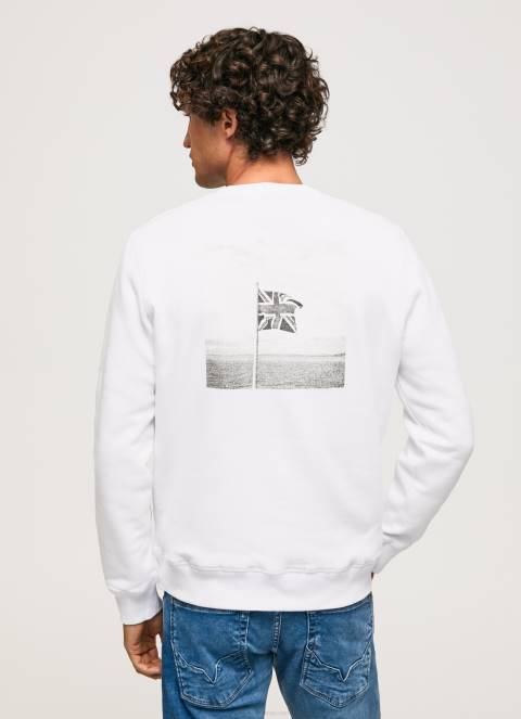 muškarci bijela skakač za ispis fotografija Pepe Jeans JZ8H867