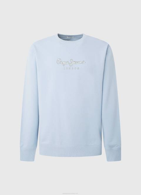 muškarci bjelilo plavo pamučni džemper s otisnutim logotipom Pepe Jeans JZ8H876