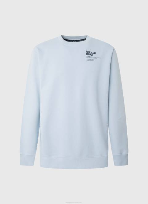 muškarci bjelilo plavo pamučni džemper sa zaobljenim ovratnikom Pepe Jeans JZ8H869
