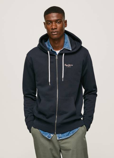 muškarci dulwich džemper s patentnim zatvaračem s printom logotipa Pepe Jeans JZ8H905