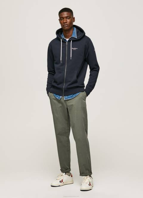 muškarci dulwich džemper s patentnim zatvaračem s printom logotipa Pepe Jeans JZ8H905