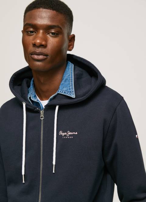 muškarci dulwich džemper s patentnim zatvaračem s printom logotipa Pepe Jeans JZ8H905