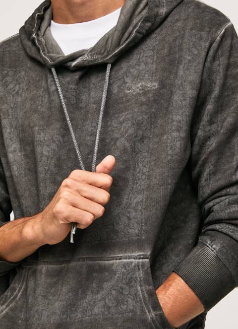 muškarci isprano crno bandana pamučni džemper Pepe Jeans JZ8H893