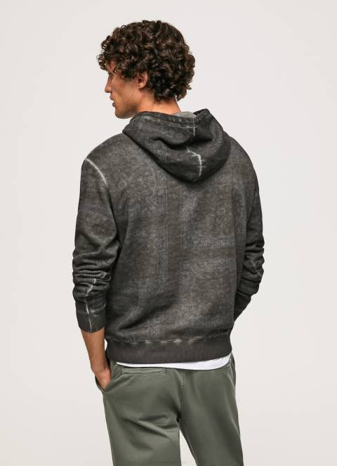 muškarci isprano crno bandana pamučni džemper Pepe Jeans JZ8H893