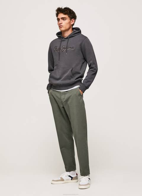 muškarci isprano crno pamučna majica s kapuljačom Pepe Jeans JZ8H875