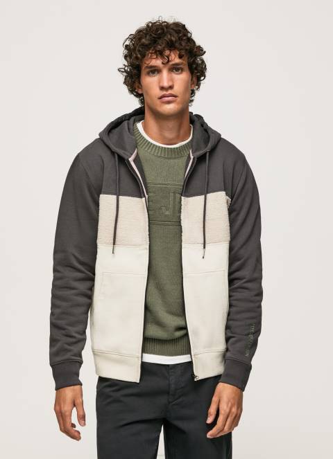 muškarci isprano crno pamučni džemper s patentnim zatvaračem Pepe Jeans JZ8H892