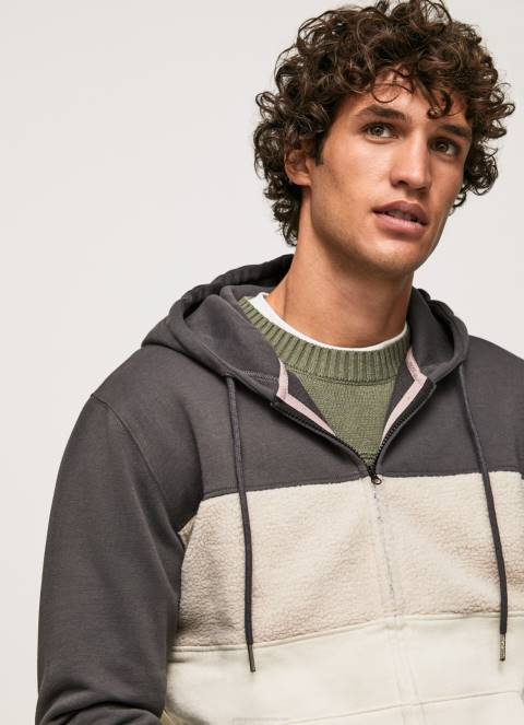 muškarci isprano crno pamučni džemper s patentnim zatvaračem Pepe Jeans JZ8H892