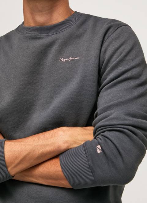 muškarci isprano crno skakač za ispis fotografija Pepe Jeans JZ8H885