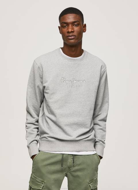 muškarci sivi lapor pamučni džemper s otisnutim logotipom Pepe Jeans JZ8H895