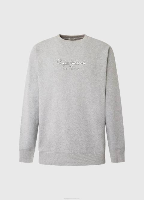 muškarci sivi lapor pamučni džemper s otisnutim logotipom Pepe Jeans JZ8H895