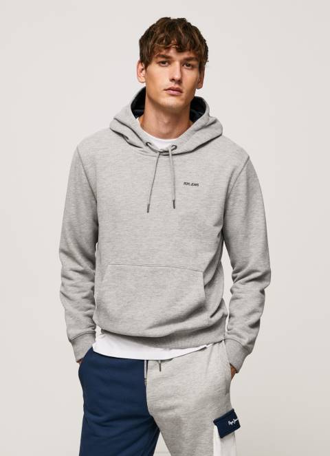 muškarci sivi lapor podesiva pamučna majica s kapuljačom Pepe Jeans JZ8H896