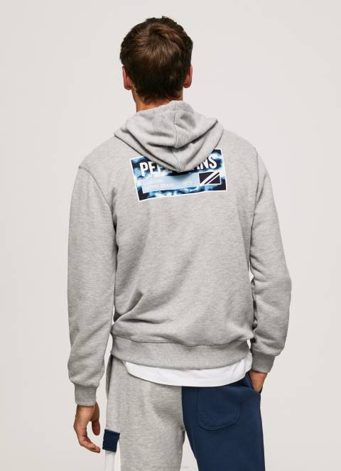 muškarci sivi lapor podesiva pamučna majica s kapuljačom Pepe Jeans JZ8H896